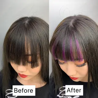 ショート カラー 白髪ぼかしハイライト めさきすずなのヘアスタイル