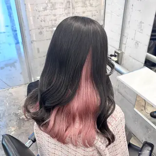 セミロング カラー ヘアアレンジ 🎀モテ暖色× エクステ🎀あかりのヘアスタイル