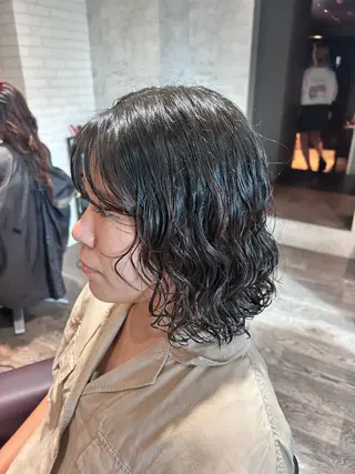 ミディアム パーマ ブリーチ/エクステ/ 19歳/新宿/アリルのヘアスタイル