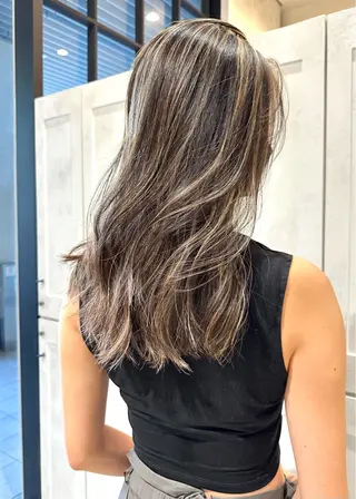 セミロング カラー DEAN所属・KEIGO/パーマ ハイトーン/DEANのヘアスタイル