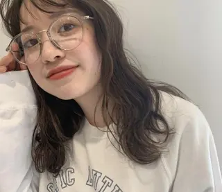 セミロング カラー パーマ CEINE+ officialのヘアスタイル