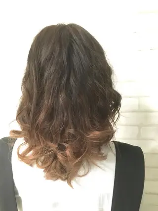 セミロング カラー 髪質改善/縮毛矯正 高嶋のヘアスタイル