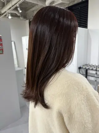 セミロング アンニュイヘア/ 顔周りカット/眞弓萌のヘアスタイル