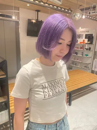 ショート カラー 艶ハイトーン👑♡ NATSUKIのヘアスタイル