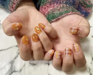 ロング カラー ネイル Q Free nailsのネイルデザイン