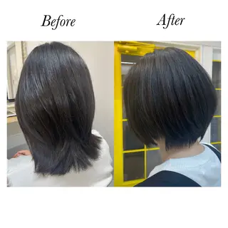 ショート レイヤーカット・ 縮毛矯正 星野のヘアスタイル