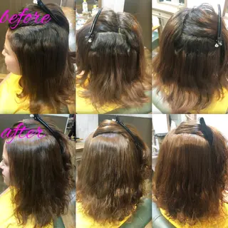 セミロング パーマ ブリーチ縮毛矯正/ デサキ ショウヘイのヘアスタイル