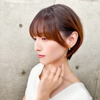ショート ショート/レイヤー/ 縮毛矯正/ 渡邊莉玖のヘアスタイル