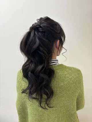 ロング ヘアアレンジ え りのヘアスタイル