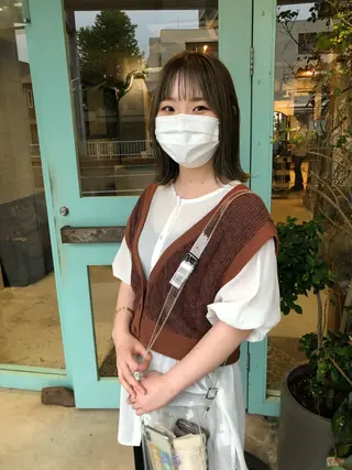 セミロング カラー パーマ/レイヤー 岩山丈一郎のヘアスタイル