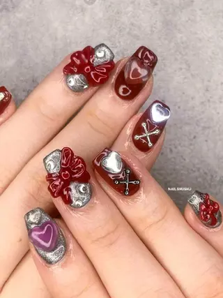 ネイル 3dパーツ/流行り 👧shushu❤️のネイルデザイン