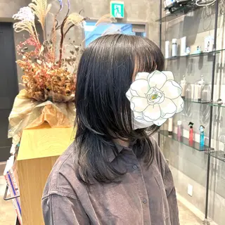セミロング ボブ・レイヤー 田中 励也のヘアスタイル