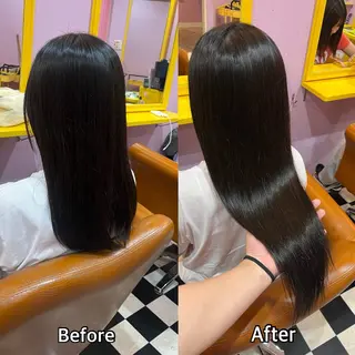 ロング シール＋ちび編み込み エクステ梅田🐨のヘアスタイル