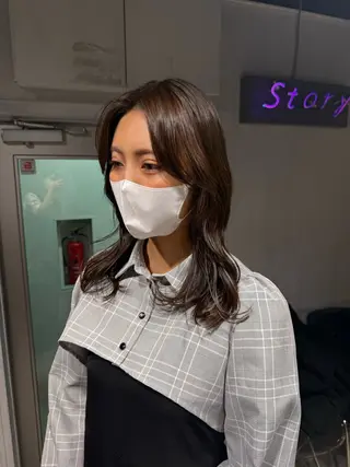 ミディアム カラー NANAMI🩵 大人可愛い韓国ヘアのヘアスタイル