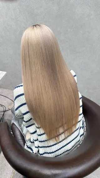 ロング カラー ダブルカラー 韓国ヘアKYONのヘアスタイル