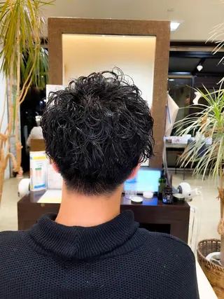 ミディアム パーマ メンズ メンズパーマ 赤司 泰樹のヘアスタイル