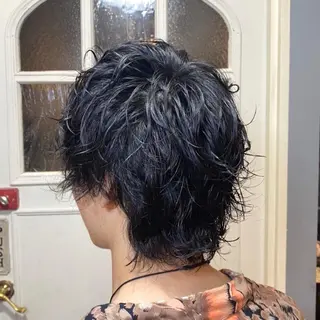 ミディアム パーマ メンズ BRITS 渡辺 菜々子のヘアスタイル
