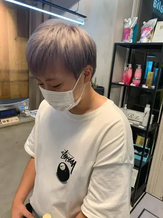 ショート カラー メンズ REINA☁️透明感 カラー/ぷつっと♡のヘアスタイル