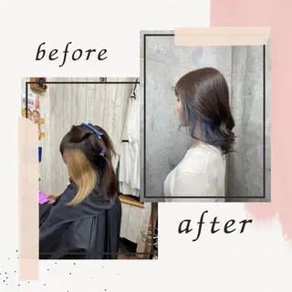 セミロング ブリーチカラー/ 寺口佳希のヘアスタイル