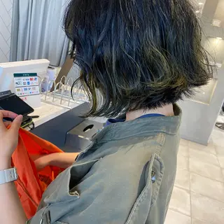 ミディアム カラー パーマ 久保田 茜のヘアスタイル