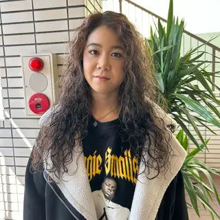 ロング 艶カラー/レイヤー /メンズ/マツエクのヘアスタイル