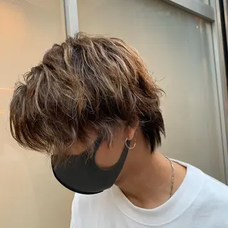 カラー パーマ メンズ センターパート/ メンズ特化/植田 柊のヘアスタイル