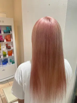 ロング カラー ブリーチ/ヘアセット 【𝙍𝙞𝙣𝙤】のヘアスタイル