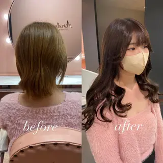 ロング カラー 韓国風モテヘア 🇰🇷aki♡のヘアスタイル