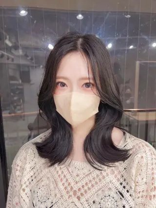 ミディアム カラー ヘアアレンジ 韓国レイヤー/ 顔周り💕田中将吾のヘアスタイル