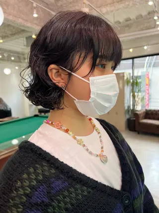 ショート パーマ ヘアアレンジ 🧨ブリーチー×ボブ レイヤー💎じゅえるのヘアスタイル