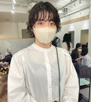 ショート パーマ 森貴裕/ベージュ/ パーマ/オリーブのヘアスタイル