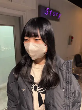 ロング カラー NANAMI🩵 大人可愛い韓国ヘアのヘアスタイル