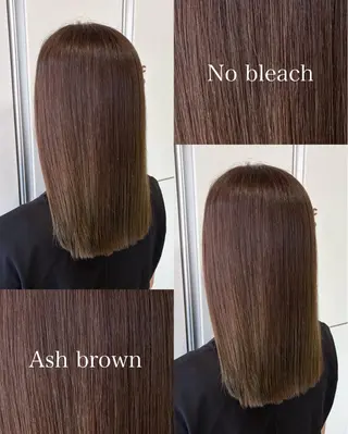 セミロング ミルクティーベージュ 暖色カラー/池田麻帆のヘアスタイル