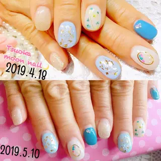 ネイル 🌙都岡 ムーンネイルのネイルデザイン