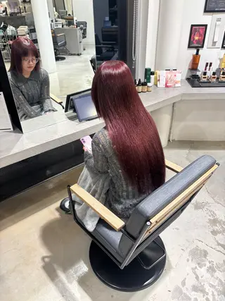 セミロング yui/ラベンダー/ ピンク/ワインレッドのヘアスタイル