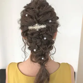 セミロング ヘアアレンジ 榎園 由美のヘアスタイル