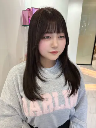 セミロング カラー SAYAKA 🍒／ボブ／暖色のヘアスタイル