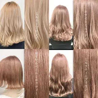 ミディアム ブリーチ✖️ 縮毛LANDのヘアスタイル