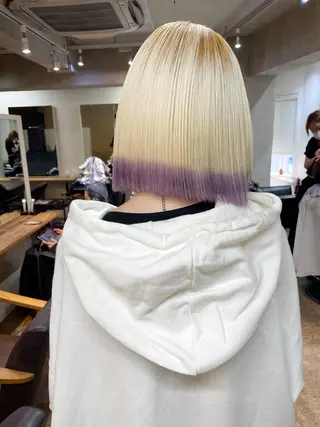 ショート カラー ヘアアレンジ 丸山渉/パーマ エフェクトブリーチのヘアスタイル