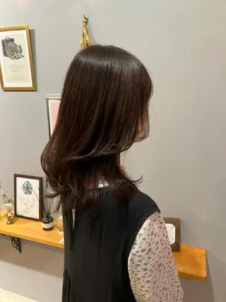 ミディアム カラー 渡辺俊介 暗髪カラー /美髪矯正/髪質改善のヘアスタイル