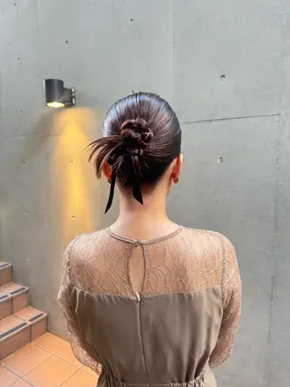 ミディアム ヘアアレンジ 【ヘアセット/美眉】 吉川玲のヘアスタイル