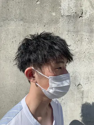 パーマ メンズ 静岡/草薙パーマ メンズバレイヤージュのヘアスタイル