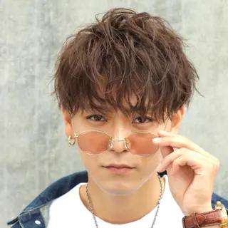 カラー パーマ メンズ 川原 元気のヘアスタイル