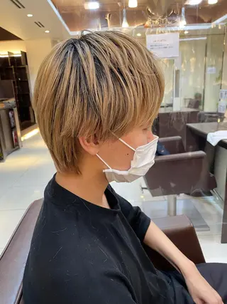 ショート メンズ 静岡/草薙パーマ メンズバレイヤージュのヘアスタイル