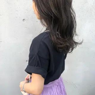 セミロング カラー ヘアアレンジ 酸性縮毛矯正🧴韓国 レイヤー/髪質改善のヘアスタイル