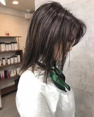 ミディアム カラー 髪質改善 中川　翔のヘアスタイル