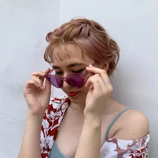 ショート カラー ヘアアレンジ 🎀オイダイラ モモカ🎀のヘアスタイル