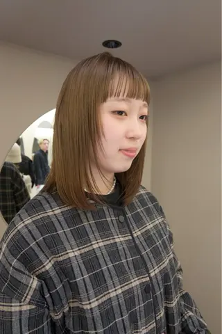 ミディアム カラー yiye   神宮前所属・manami /暖色 /カットモデル募集のヘアスタイル