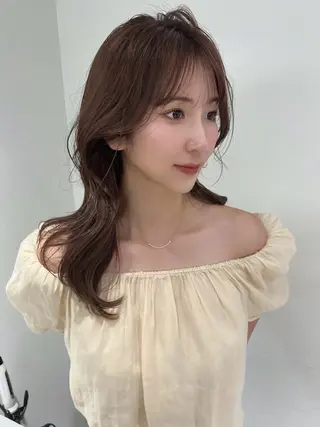 ミディアム カラー 韓国ハッシュカット/ 新宿/髪質改善/岡崎のヘアスタイル