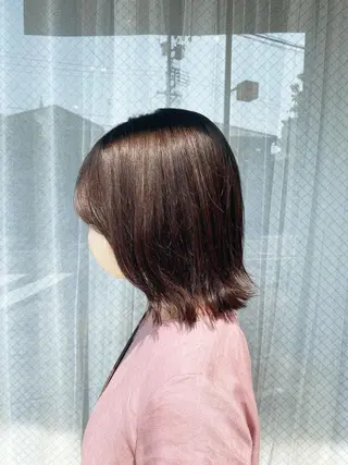 ミディアム カラー 高浜 夕海のヘアスタイル